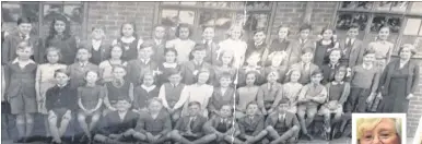  ??  ?? The top class at North Borough Primary School in 1947, submitted by Audrey Bigley, inset and sixth from left, second row from front