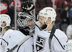  ?? BRUCE BENNETT GETTY IMAGES FILE PHOTO ?? Netminder Jack Campbell and forward Kyle Clifford bring a reputation for hard work to the Leafs after Wednesday’s trade with the Los Angeles Kings.