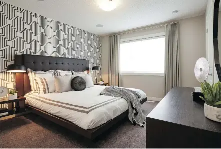  ??  ?? The master bedroom in the Wicklow duplex model offers plenty of room for a large bed and furniture.