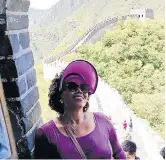  ?? Pictures: Facebook ?? Eugenia Kula-Ameyaw in China with the Great Wall of China behind her, a trip she paid for from her own pocket.