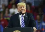  ?? TYLER EVERT — THE ASSOCIATED PRESS ?? President Donald Trump speaks during a rally Tuesday at the Civic Center in Charleston W.Va.