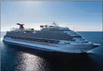  ?? PHOTO BY FILIPPO VINARDI ?? Carnival Cruise Line’s Carnival Vista during its final sea trials in the Adriatic Sea in April 2016. Crew on the Carnival Vista were found hiding intentiona­lly hazardous food, equipment and dirty dishware from sanitation inspectors. The ship ultimately...