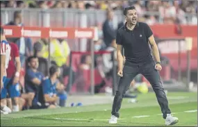  ?? Foto: efe ?? Míchel, durante el partido el entrenador del Girona elogió el trabajo de su equipo