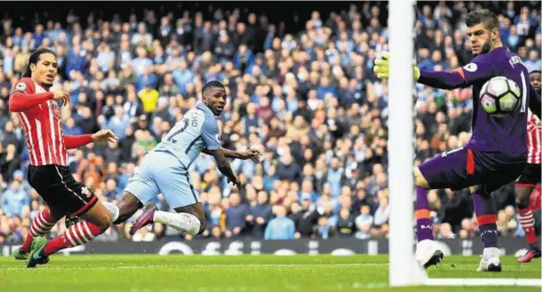  ??  ?? ALL SQUARE: Kelechi Iheanacho equalises for Manchester City in 55 minutes