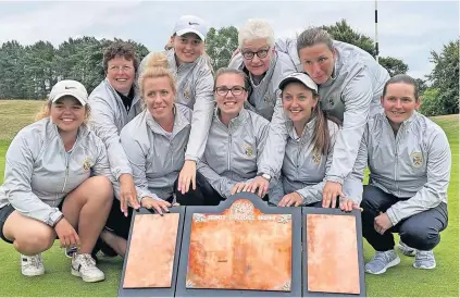  ??  ?? What a buzz The county golf team is keen to keep the feel-good factor flowing after their success. Photo: Scottish Golf