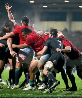  ??  ?? The Lions only managed two tries against the New Zealand Maori and one came from a penalty try after a five-metre scrum.