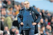  ?? Picture: LAURENCE GRIFFITHS/GETTY IMAGES ?? UNDER FIRE: Chelsea manager Maurizio Sarri looks dejected during the Premier League match between Manchester City and Chelsea at the Etihad Stadium on February 10