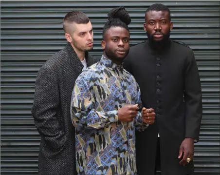  ?? Picture: Stewart Attwood ?? Young Fathers, Graham ‘G’ Hastings, Alloysious ‘Ally’ Massaquoi and, centre, Kayus Bankole.