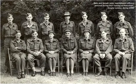  ??  ?? Male and female radar maintenanc­e officers pictured during their training at Petersham, Greater London, during WWII