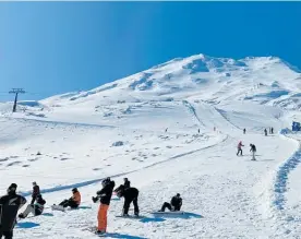  ?? Photo / Supplied ?? Skiers and boarders enjoying Tu¯ roa Skifield last weekend.