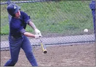  ?? Photo by Ernest A. Brown ?? Brandon Ribeiro collects a base Shea and Central Falls.
hit
during a 2019 game between