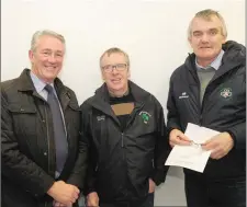  ??  ?? The St Patrick’s delegation, Padraic O’Connor, Paul Breen and Frank McCann,