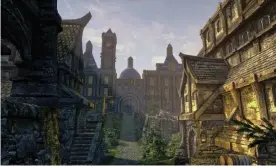  ?? Photograph: Bethesda Softworks ?? A view of the Blue Palace in the city of Solitude in the fictional continent of Skyrim in the game Elder Scrolls V: Skyrim.