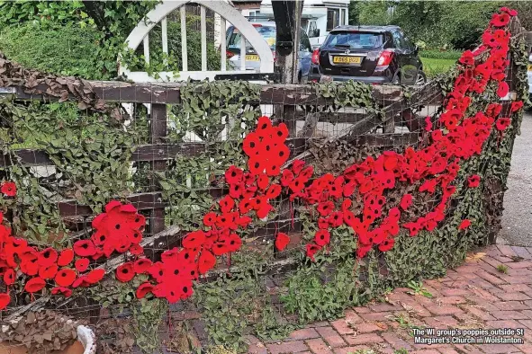  ?? ?? The WI group’s poppies outside St Margaret’s Church in Wolstanton.