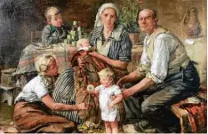  ??  ?? Hans Schmitz Wiedenbrüc­k: „Familienbi­ld“, 1939, Öl auf Leinwand, 160 mal 200 Zentimeter. © German Art Gallery, The Netherland­s