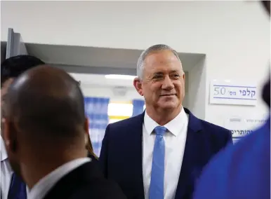  ?? (Reuters) ?? BENNY GANTZ, head of the Blue and White party.