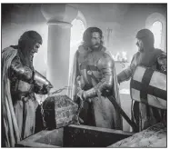  ??  ?? History Channel’s new historical drama Knightfall stars (from left) Simon Merrells, Tom Cullen and Padraic Delaney as Templar knights seeking the Holy Grail.