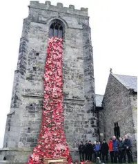  ??  ?? Poppy cascade from St Cynfarch’s Church