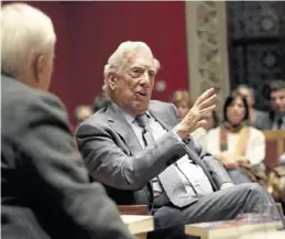  ?? CHUS MARCHADOR ?? Mario Vargas Llosa, el pasado 20 de noviembre en Zaragoza.