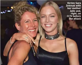  ??  ?? Victim: Sara Zelenak with her mother Julie and, right, on CCTV before the attack