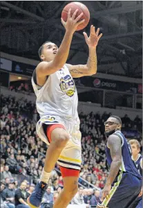  ?? KEITH GOSSE/THE TELEGRAM ?? Jarryn Skeete played just 13 minutes in the St. John’s Edge’s Friday home opener, but saw 21 minutes of floor time, second most among all St. John’s non-starters, in a Saturday rematch with the Niagara River Lions.