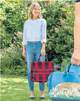  ??  ?? DARE TO DIOR
Tote, £2,200; J’Adior pump (also pictured above, right), £720; shirt, £910; all by Dior (dior.com); jeans, Ginnie’s own, similar available at sezane.