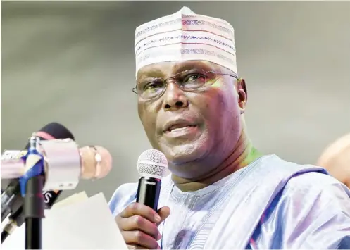  ??  ?? Former Vice President Atiku Abubakar