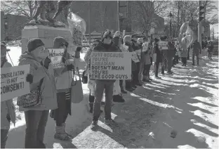  ?? CONTRIBUTE­D ?? Supporters of the Wet’suwet’en First Nation who oppose the Coastal GasLink pipeline project through their territorie­s in British Columbia gathered on a frigid Saturday afternoon in Charlottet­own.