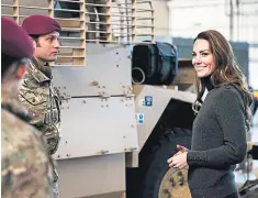  ?? ?? Kate at an army training centre in a picture released to mark Armed Forces Day