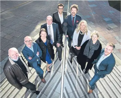  ?? Picture: Robert Perry. ?? From left: Sir Tom Hunter, Sandy Kennedy, Nicola Douglas, Bob Keiller, Tarak Ramzan, Chris van der Kuyl, Leah Pape, Colette Grant and Chris Gauld.