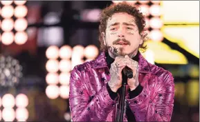  ?? Ben Hider / Associated Press ?? Post Malone, the multi-platinum 25-year-old star scored 16 Billboard nomination­s including top artist, top male artist, top rap artist and top streaming songs artist.