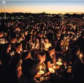  ??  ?? When 14 students and three staff members were killed at a high school in Parkland, Florida, on February 14, vigils and protests quickly followed.