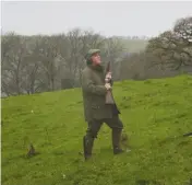  ??  ?? Russell Pawson about to address a bird on the first drive of the day