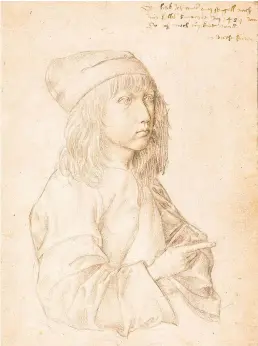  ?? Albertina Wien ?? Albrecht Dürer, Selbstbild­nis als Dreizehnjä­hriger, 1484, Silberstif­t.