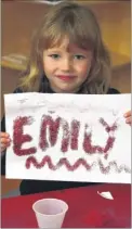  ?? FM4981318 ?? Emily Day, four, spells it out