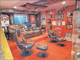  ?? PHOTO BY DEVIN HAYES ?? A search for the best NHL-themed fan caves surfaced a list of the nation’s top 10, including this Broncos basement room in Westminste­r, Colorado.
