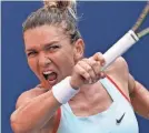  ?? SETH WENIG/AP ?? Simona Halep returns a shot to Daria Snigur during a 2022 U.S. Open match in New York.