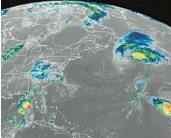  ?? COURTESY PHOTOS ?? Hurricane Earl churns in the Atlantic Ocean on Saturday.