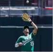  ?? NHAT V. MEYER — BAY AREA NEWS GROUP FILE ?? The A's Stephen Piscotty makes a catch for an out during a game against Texas last season.