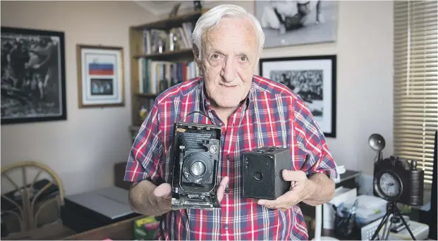  ??  ?? FOR THE LOVE OF IT. Photograph­er and former picture editor at The Citizen Wessel Oosthuizen at his home in Roodepoort. Picture: Michel Bega