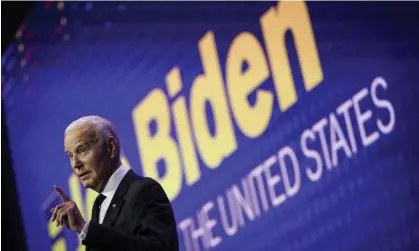  ?? ?? Joe Biden’s campaign has said that using Truth Social would enable it to ‘meet voters where they are’. Photograph: Abaca/Shuttersto­ck