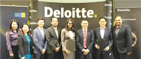  ??  ?? (From left) Wu, Chiew, Yee, Lai, Izzad, Priya, Teo and Ammitroy during the signing ceremony between Deloitte Malaysia and CPA Australia for the Deloitte Audit Business Challenge (D’ABC).