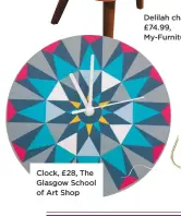 ??  ?? Clock, £28, The Glasgow School of Art Shop