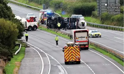  ?? ?? The scene of last week’s crash near Llangefni