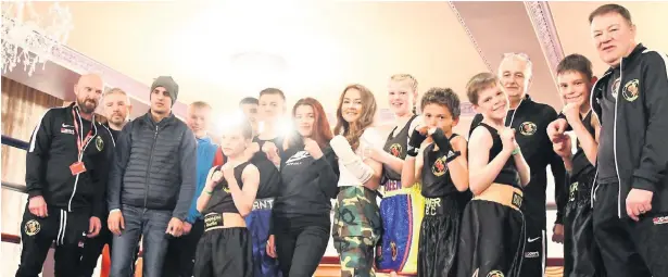  ??  ?? ●●The Hamer team members ahead of the evening’s bouts on their annual show at Rochdale’s Richmond Hall