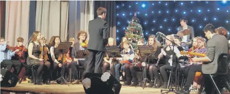  ??  ?? Malton School orchestra entertain at the Christmas Concert earlier this month.