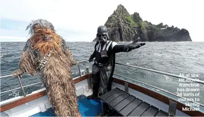  ??  ?? All at sea: Hit movie franchise has drawn all sorts of visitors to Skellig Michael