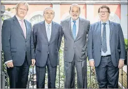  ?? ELEUSIS LLANDERAL ARANGO ?? Heinrich Haasis, Isidro Fainé, Carlos Slim y Chris De Noose