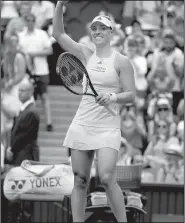  ?? AP/ALASTAIR GRANT ?? Angelique Kerber defeated Irina Falconi 6-4, 6-4 in their first-round match at Wimbledon on Tuesday in London.