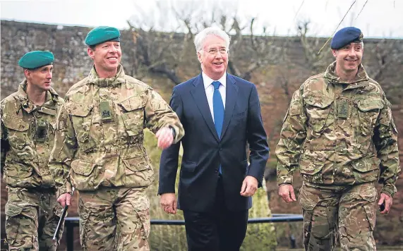  ?? Picture: Steve MacDougall. ?? Defence secretary Sir Michael Fallon revealed his views on the possible move while in Courier country yesterday.
